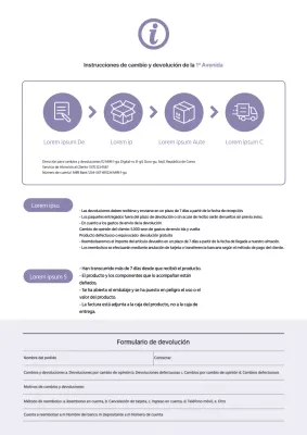 Formulario de solicitud de reembolso del centro comercial Purple