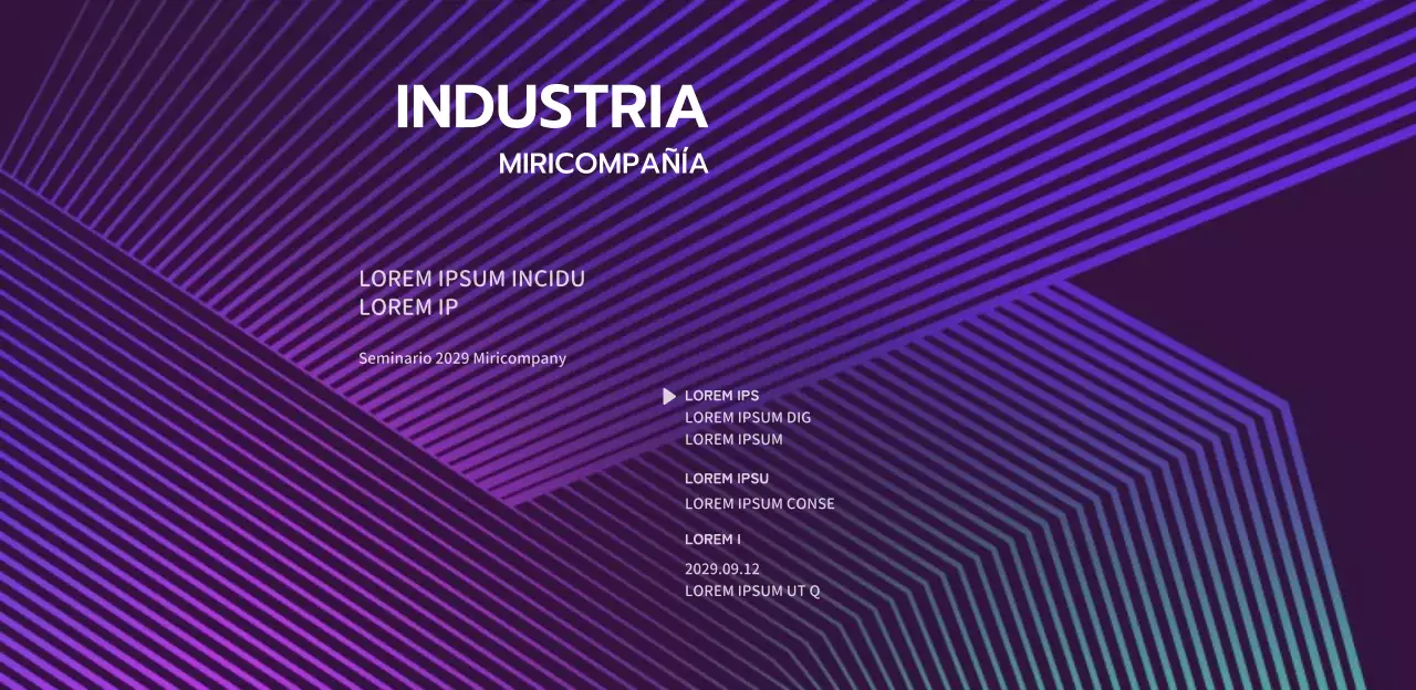 Seminario de negocios con degradado gráfico morado y negro