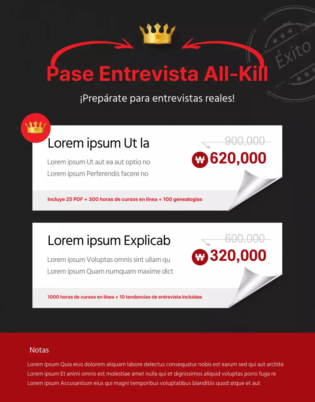 Una sencilla descripción roja y negra del curso de entrevista en línea