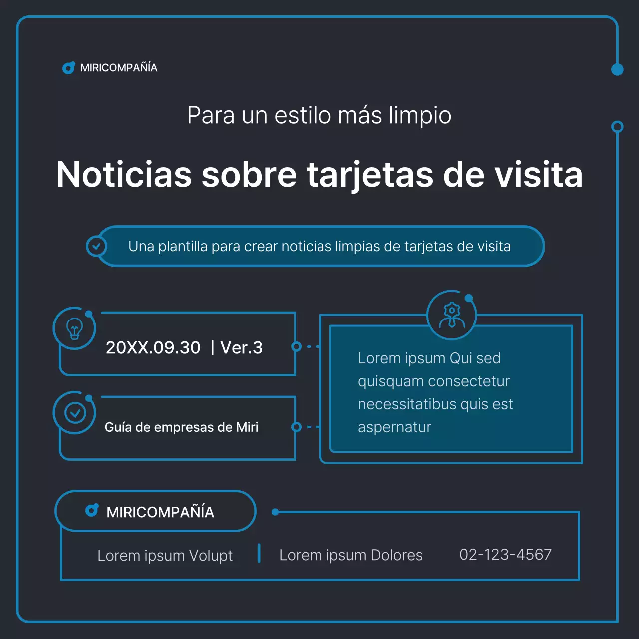 Formas geométricas sencillas en negro y azul para los negocios