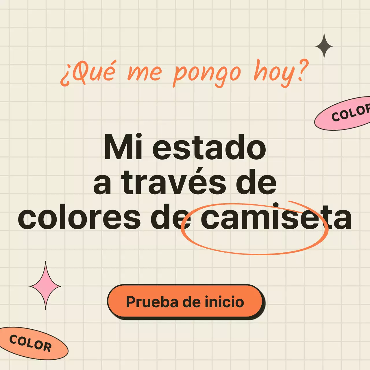 La prueba psicológica de los colores naranja y beige de las camisetas