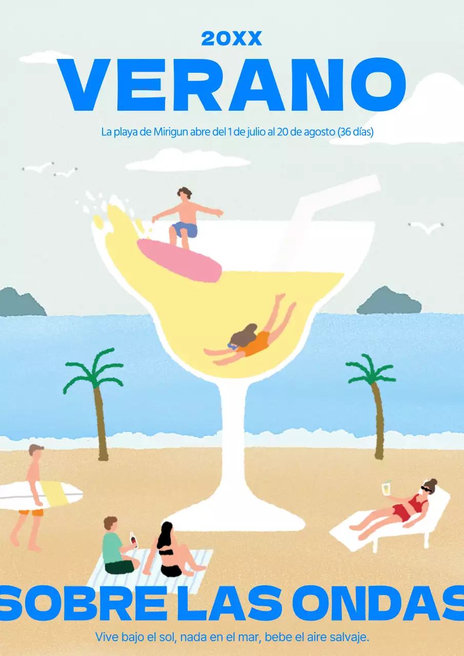 Concepto lindo promoción de vacaciones en la playa con el tema azul claro fondo del mar
