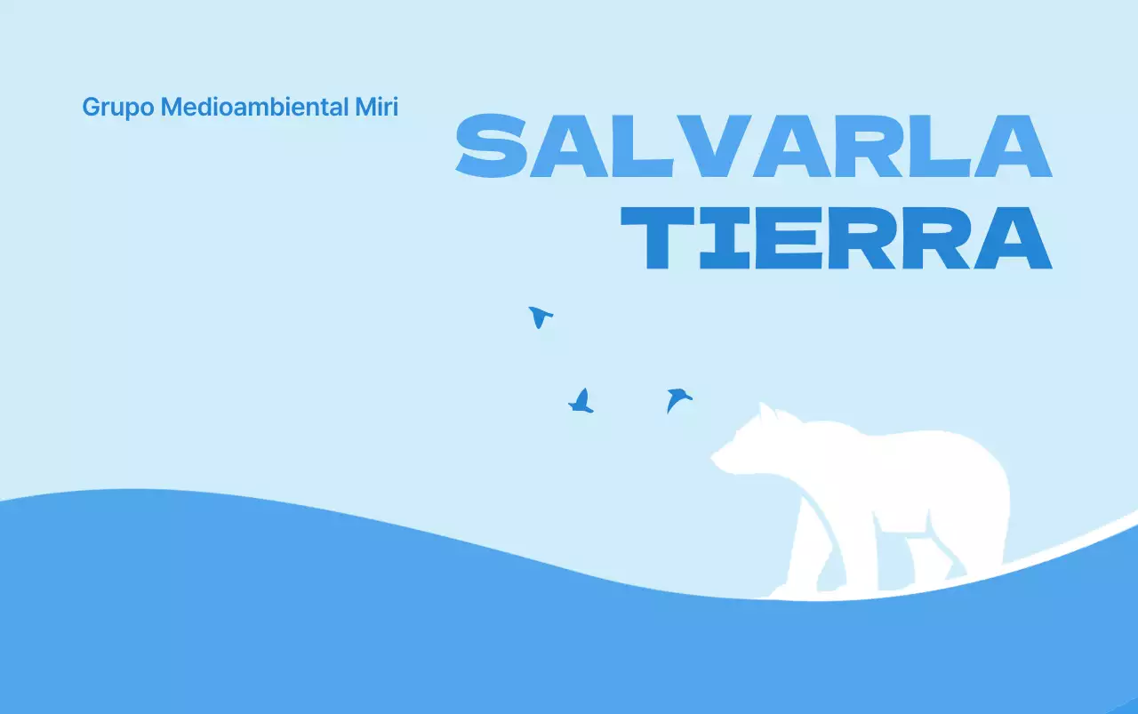Un concepto limpio para una organización medioambiental con una ilustración de un oso polar en azul claro y azul.