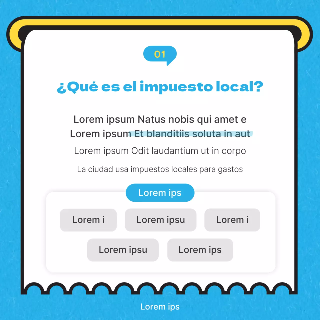 Ilustración azul celeste tarjeta fiscal localNoticias