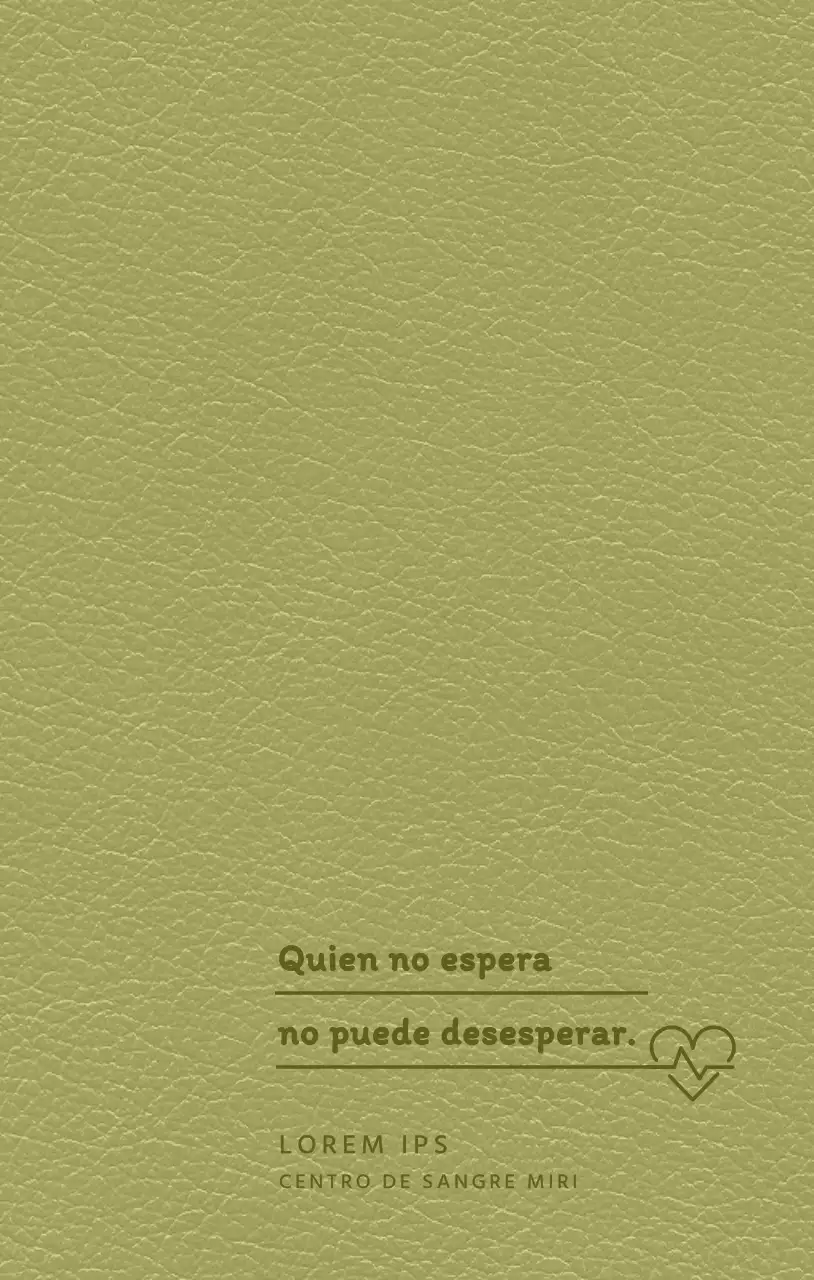 Portada de la agenda del donante de sangre con una cita