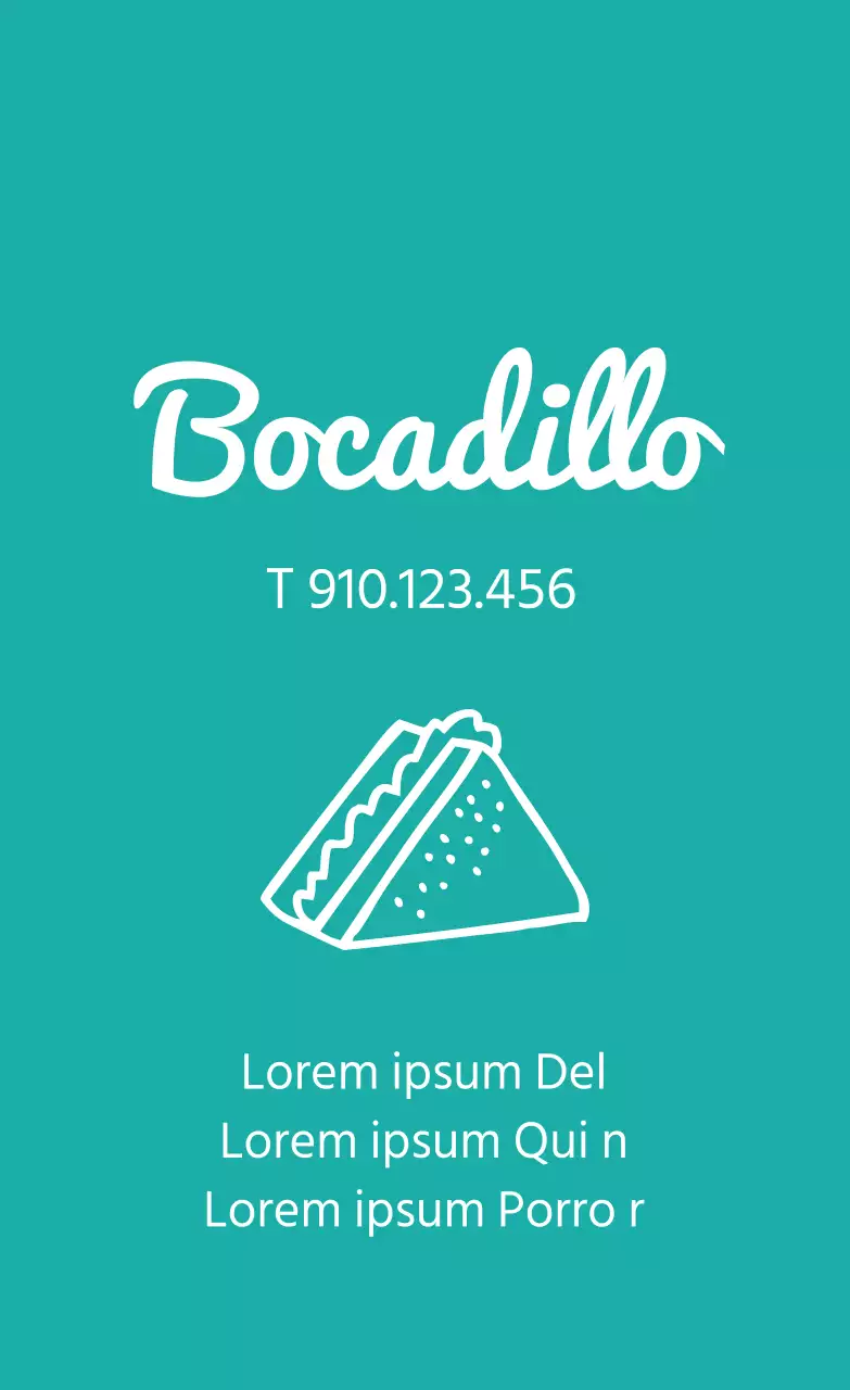 Icono turquesa simple etiqueta sandwich