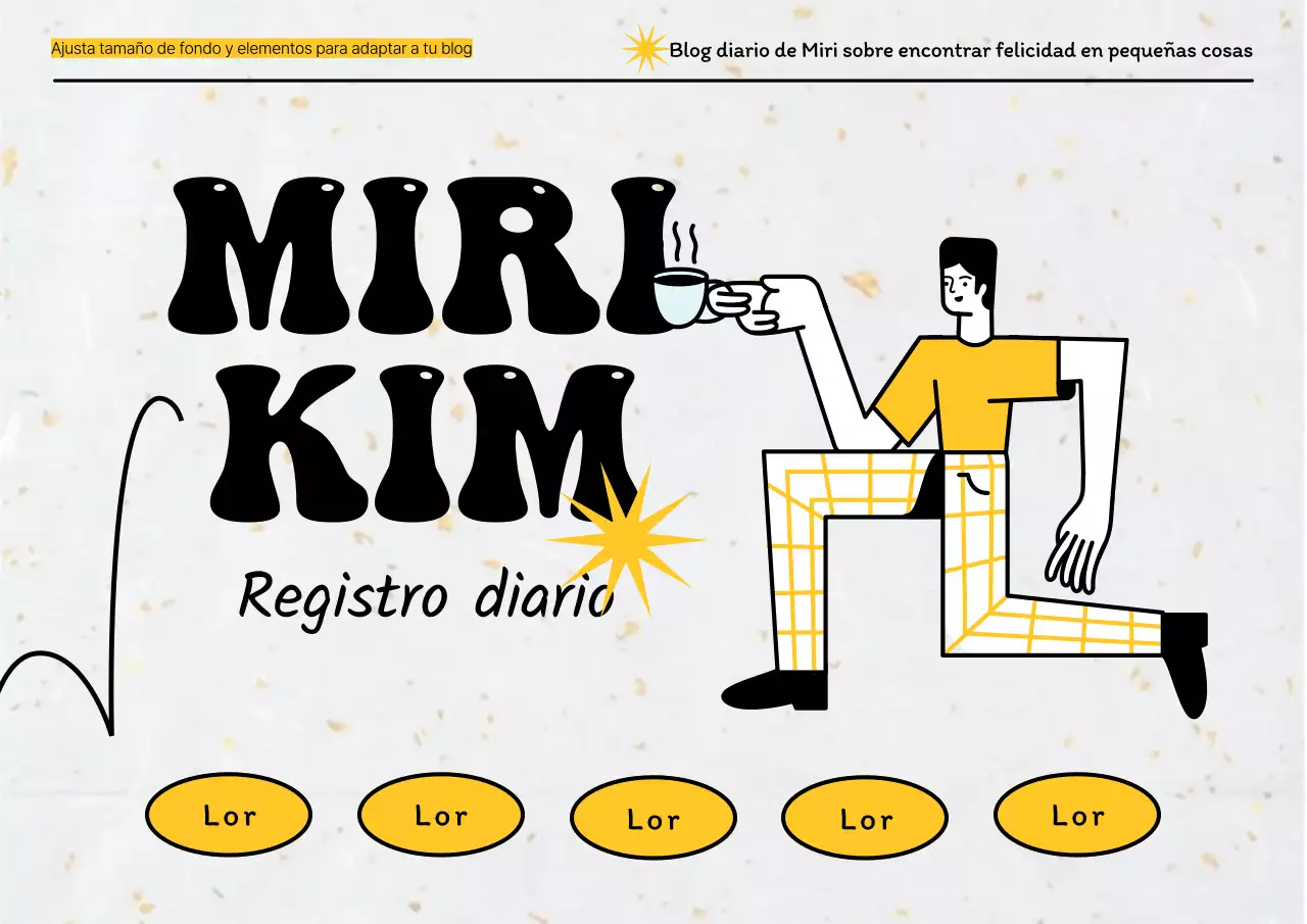 Una skin de blog de pasatiempos con ilustraciones amarillas