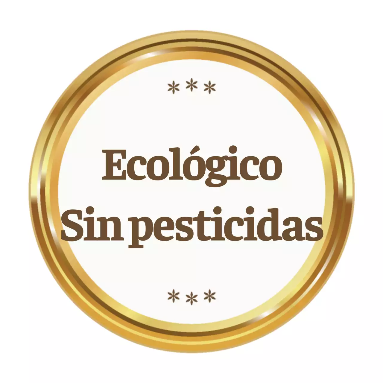 Sencilla promoción ecológica con texto dorado y marrón y marcos de ilustración