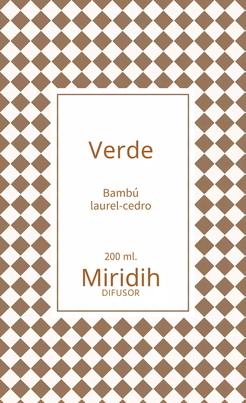 Etiqueta difusora a cuadros marrones