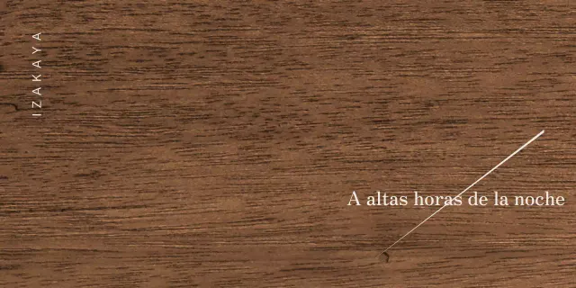 Diseño Izakaya con kanji gris claro y líneas diagonales