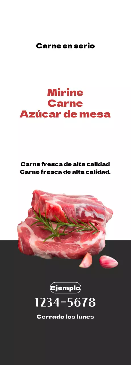 Promocione su carnicería con un aspecto limpio en blanco y gris