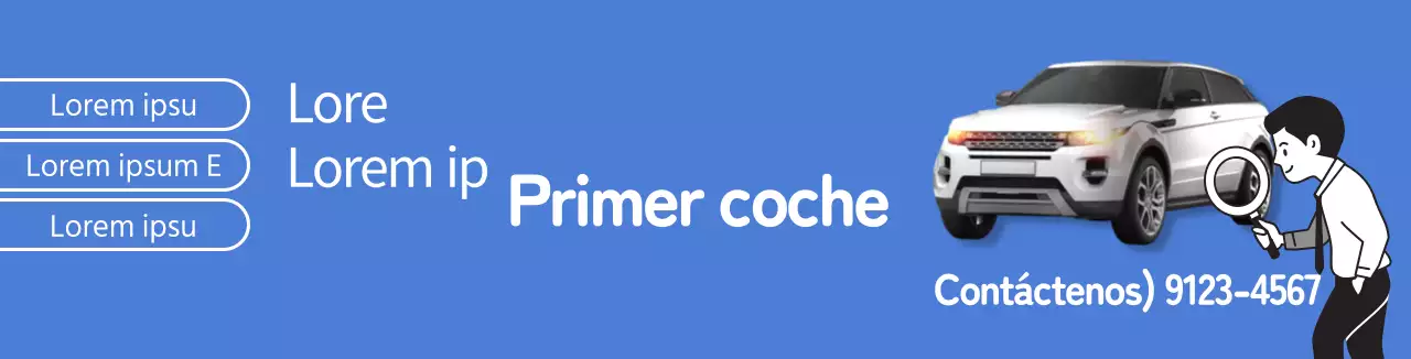 Foto azul limpia para promocionar la venta de coches usados