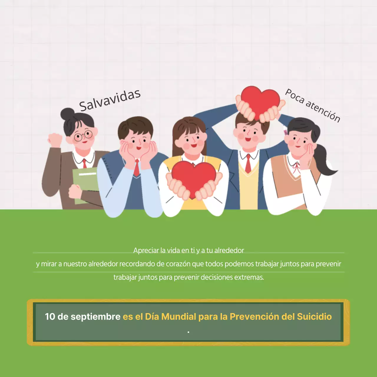 Duclass Tarjeta del Día Mundial para la Prevención del SuicidioNoticias Diseño