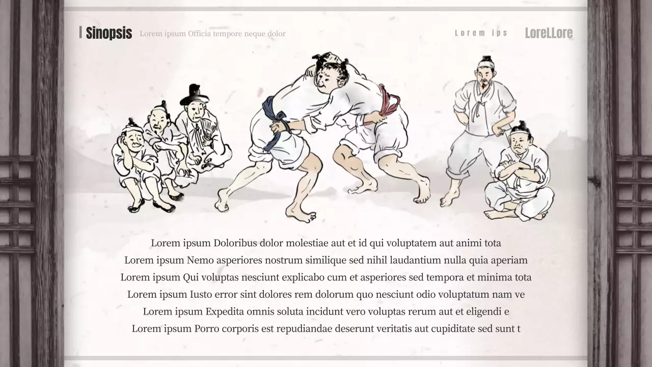 Marrón y beige orientalización concepto sagas lucha libre webtoon propuesta