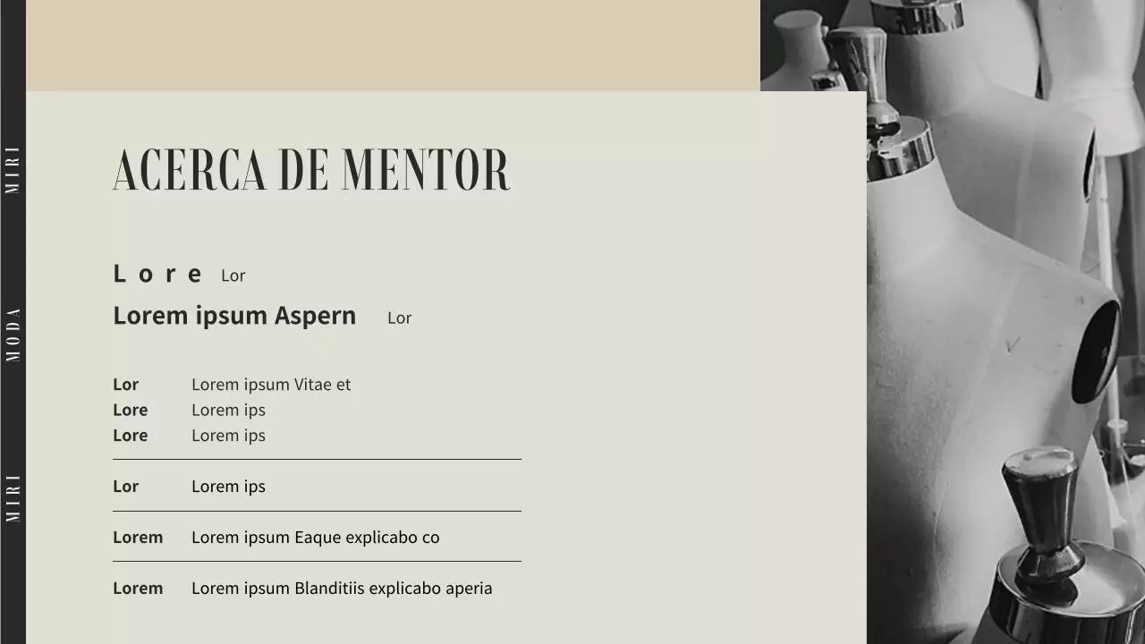 Beige y gris empresa de moda estrategia de empleo tutoría tema especial de la conferencia (presentación)