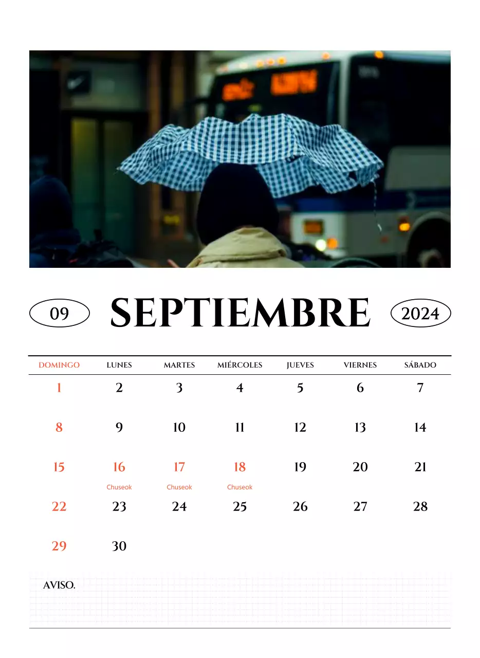 Calendario de pared de estilo sencillo con concepto de fotografía de viajes emocional en blanco y negro