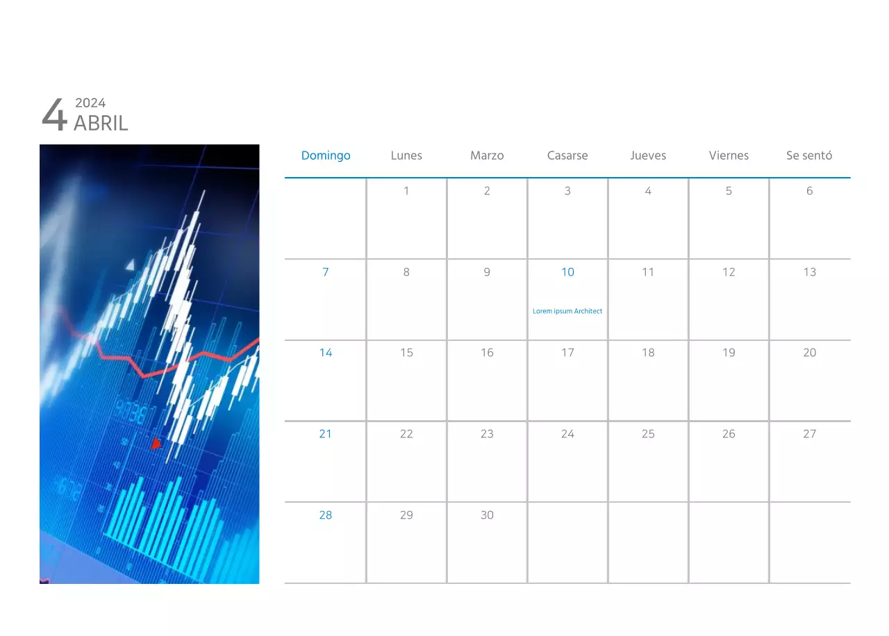 Calendario de empresa blanco y sencillo