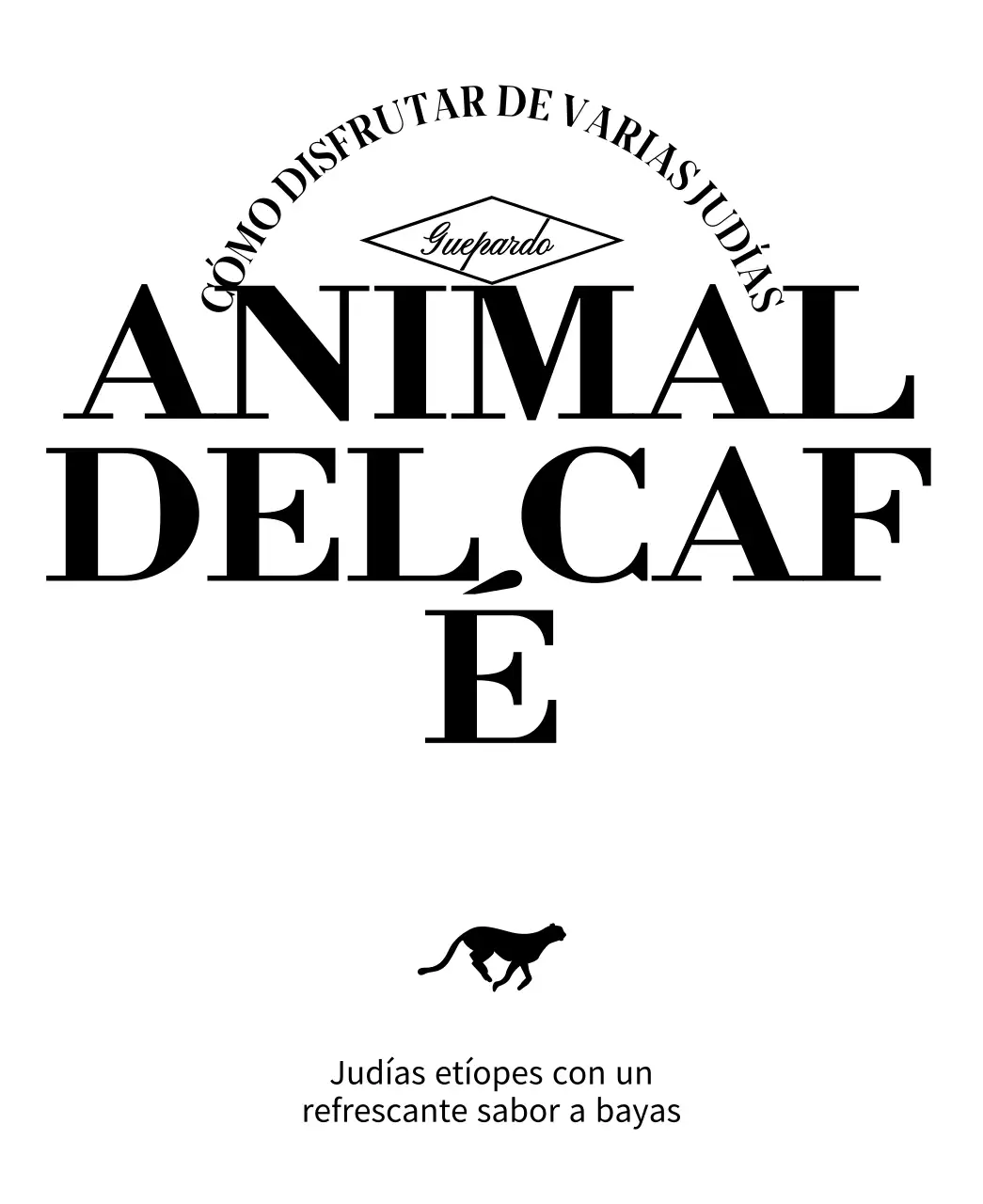 Diseño sencillo con una ilustración de un animal corriendo en negro