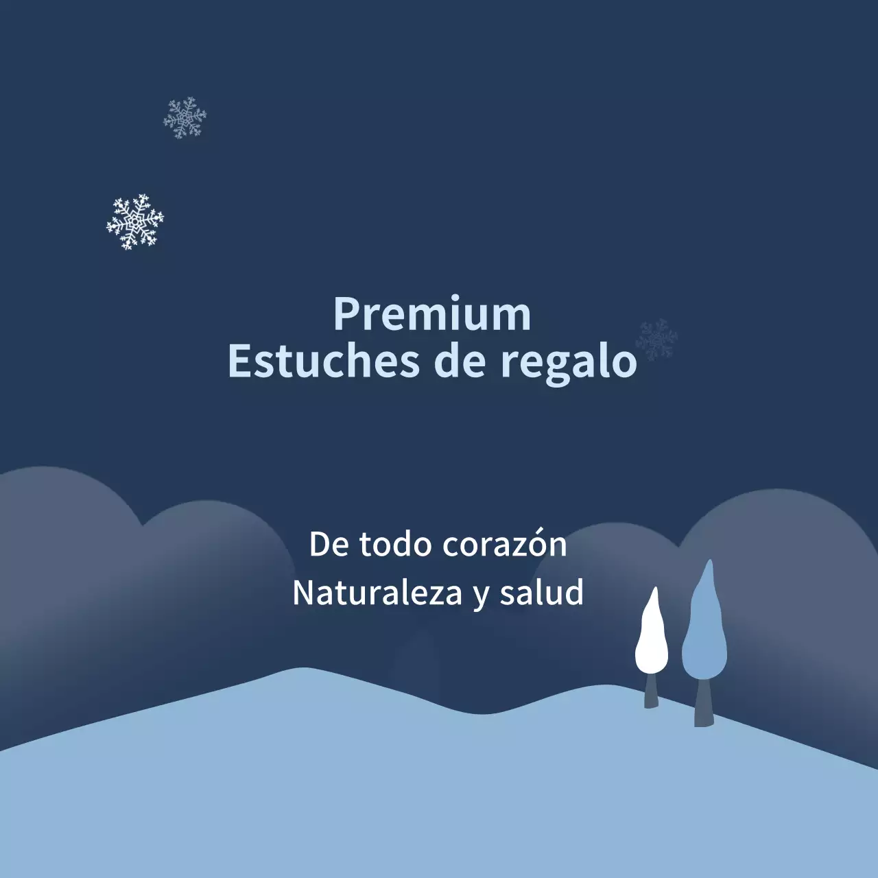 Etiqueta de regalo de invierno con ilustración azul