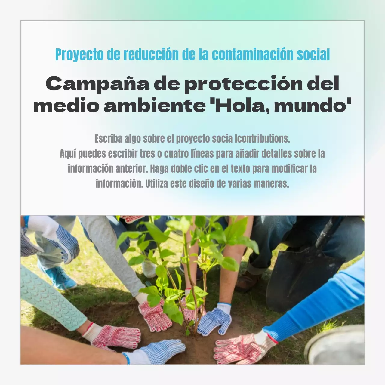 Responsabilidad social de las empresas con un concepto de degradado en azul y menta