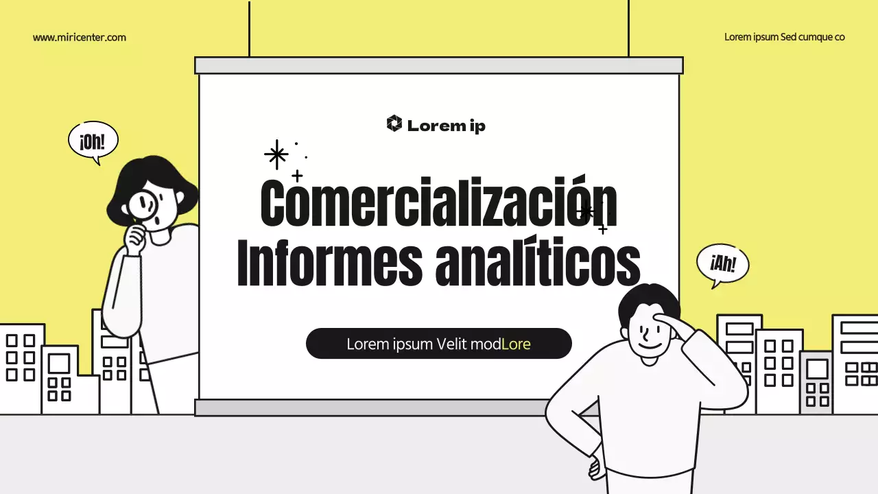 Un simpático informe de análisis ilustrado con detalles en amarillo y negro