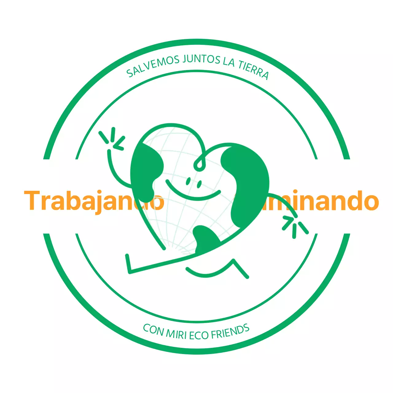 Diseña un logotipo para una campaña medioambiental con una ilustración de la tierra feliz