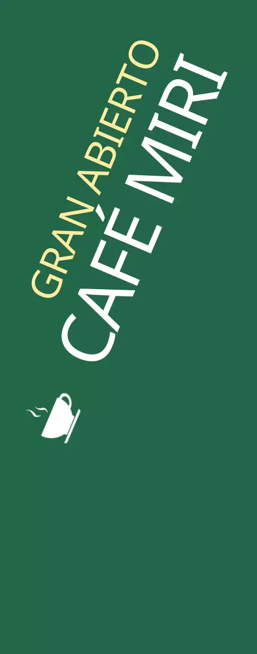 Promover la apertura de una cafetería sobre fondo verde Medio