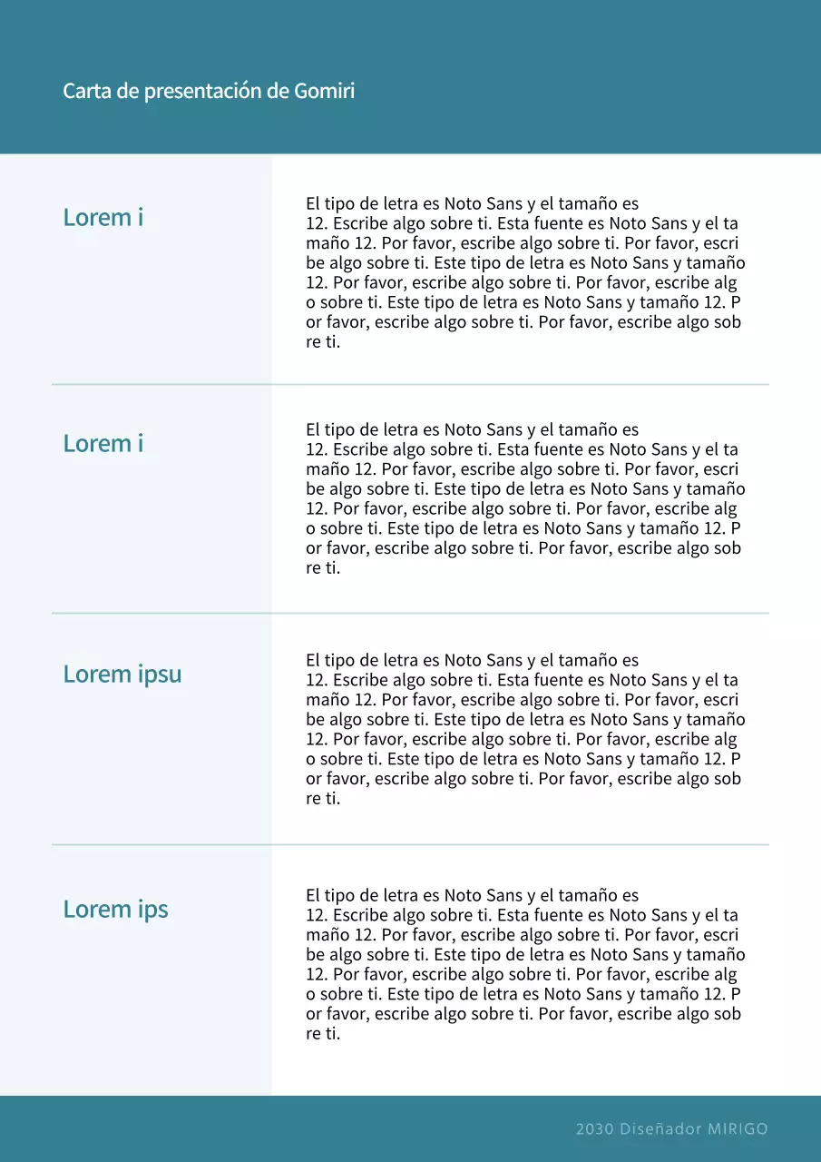 Una carta de presentación ecológica, limpia y directa