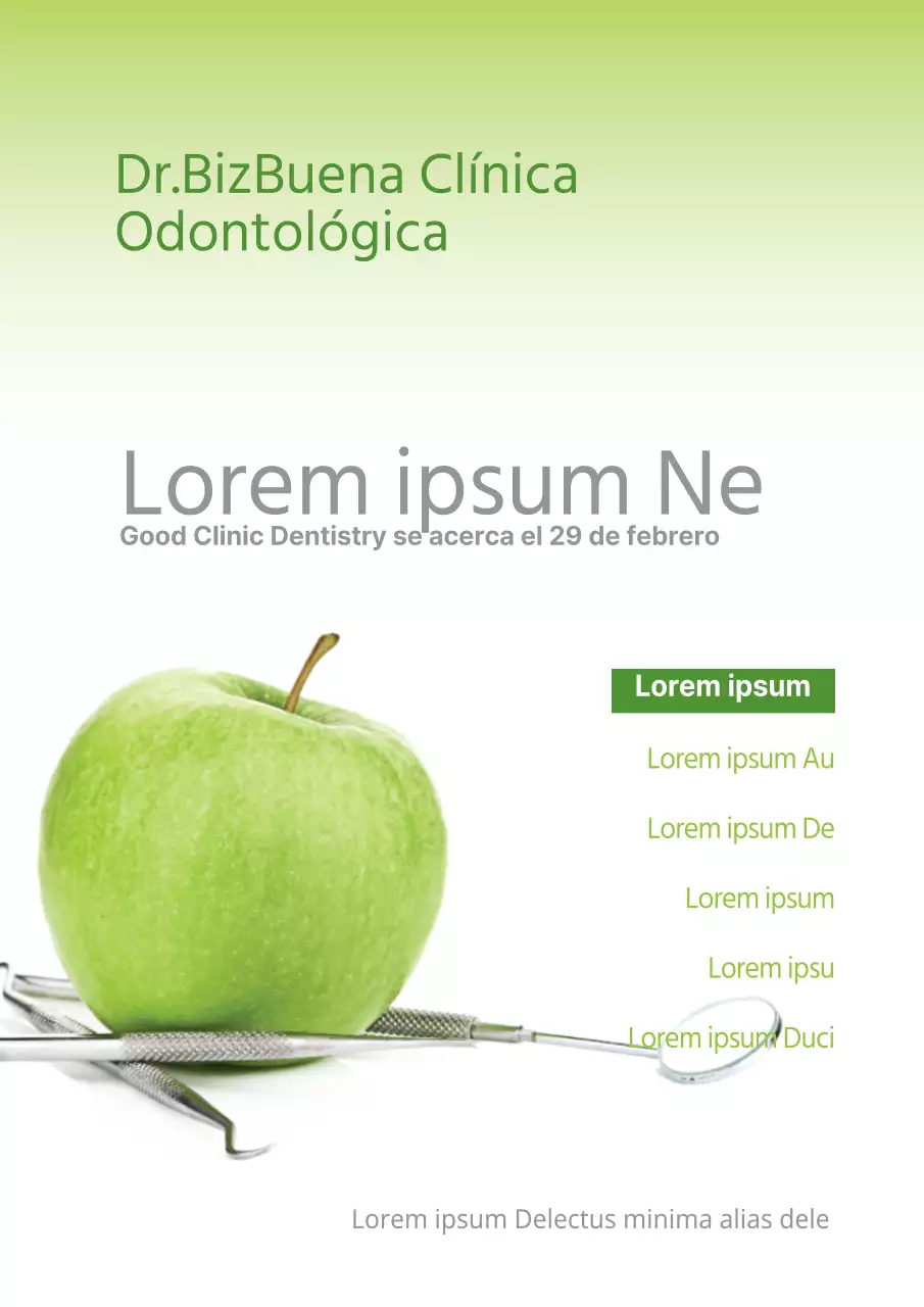 Especialidades dentales y consultas con fotos en verde