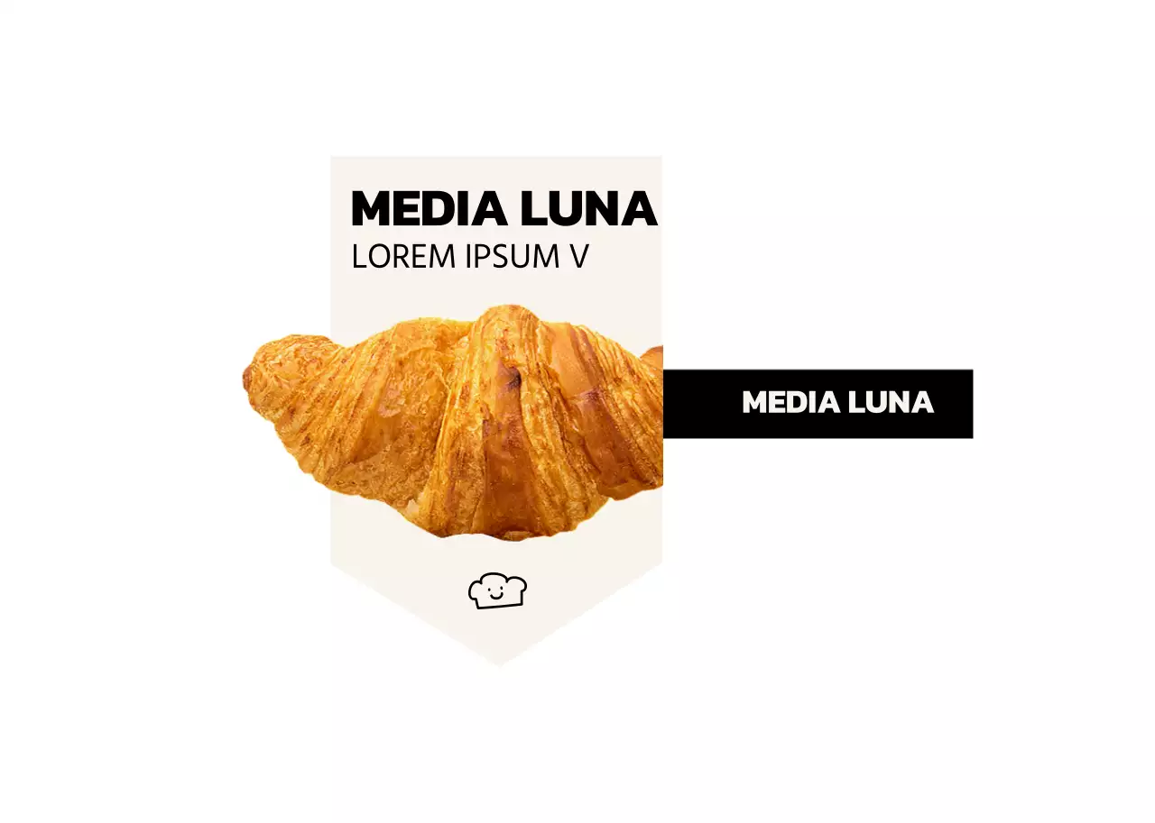 Dentro de un menú de panadería con un diseño sencillo que presenta imágenes de pan auténtico en negro y marfil.