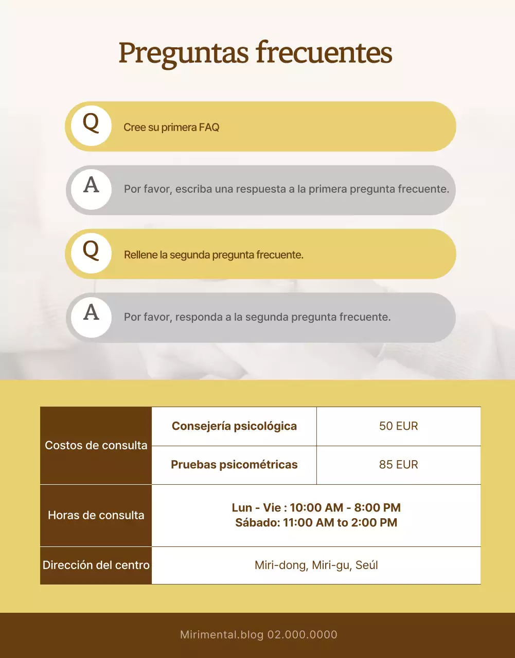 Detalles de asesoramiento psicológico en colores suaves