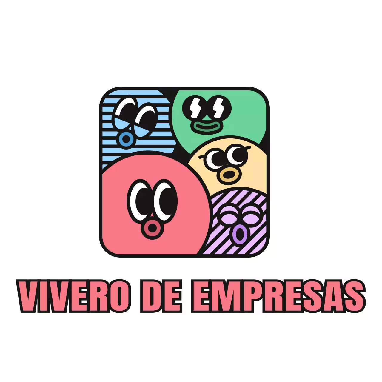 Logotipo colorido, burbujeante y simpático de un personaje en un día de deporte preescolar