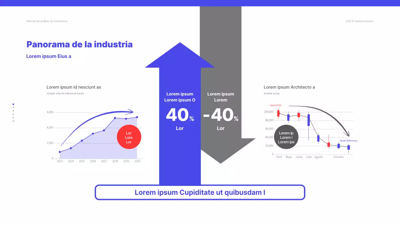 Un tema limpio y azul para los informes de análisis de inversiones