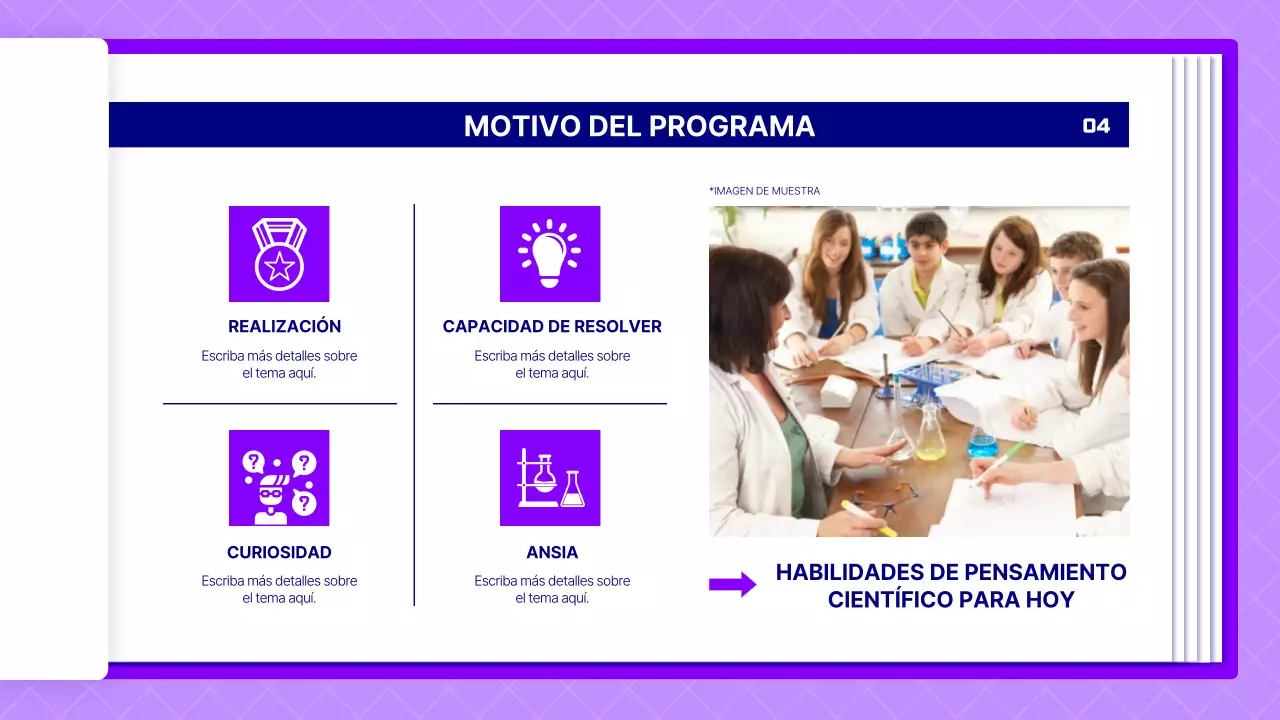 Propuesta de lección de ciencias utilizando páginas moradas