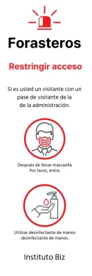 Sencillas señales rojas y blancas de restricción de acceso