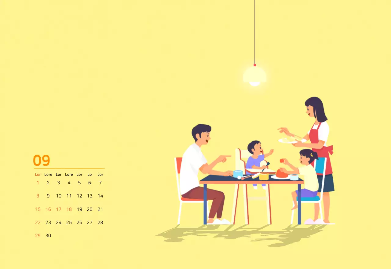 Concepto de ilustración familiar multicolor