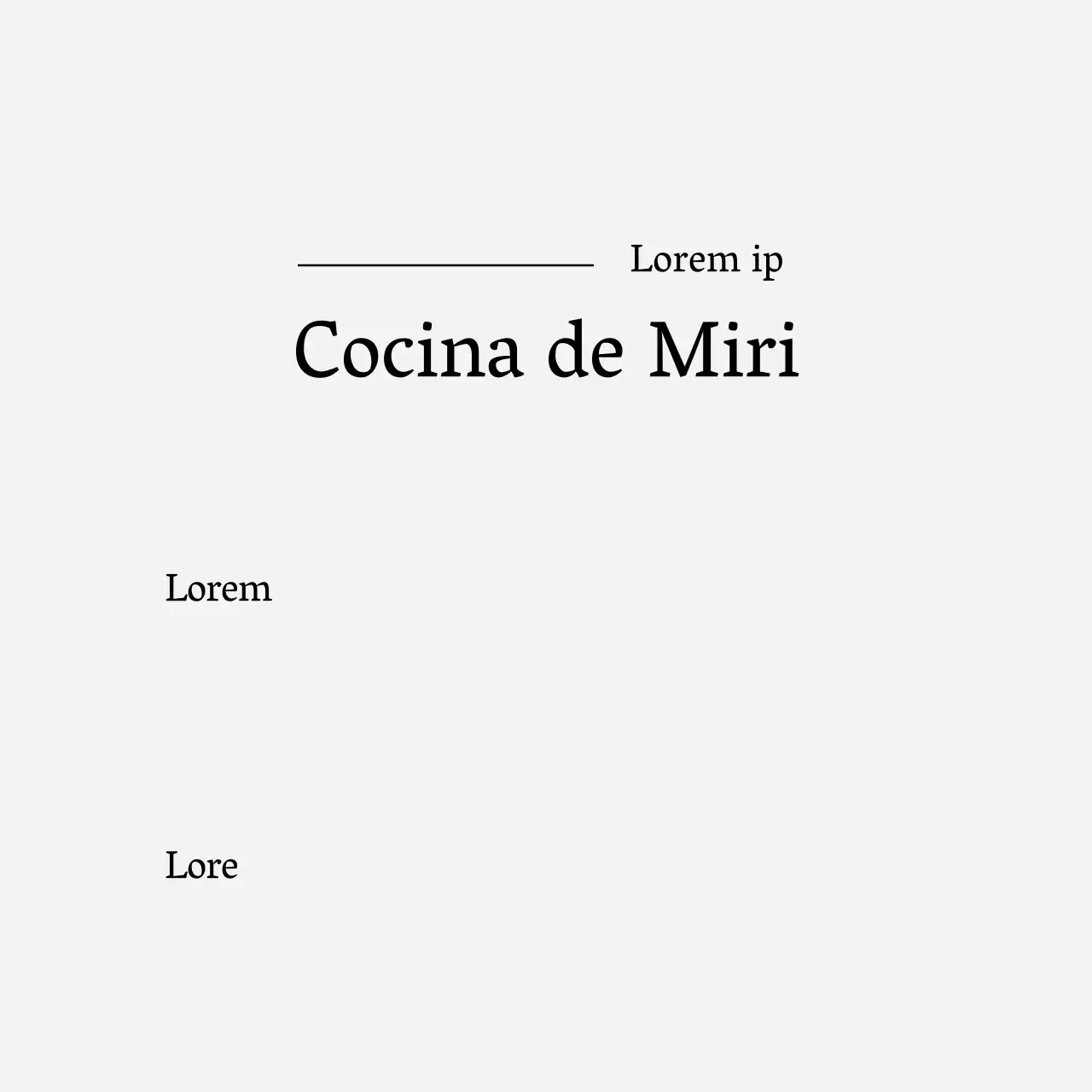 Etiqueta de cocina de texto simple gris