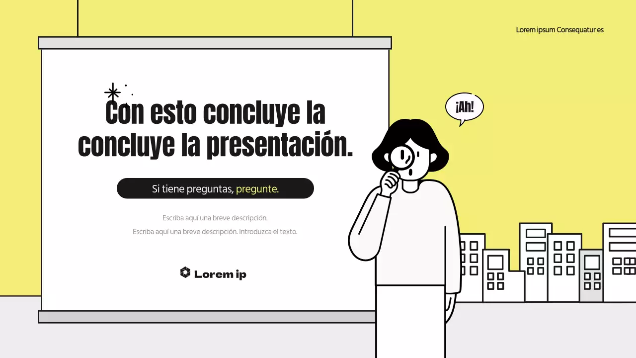 Un simpático informe de análisis ilustrado con detalles en amarillo y negro