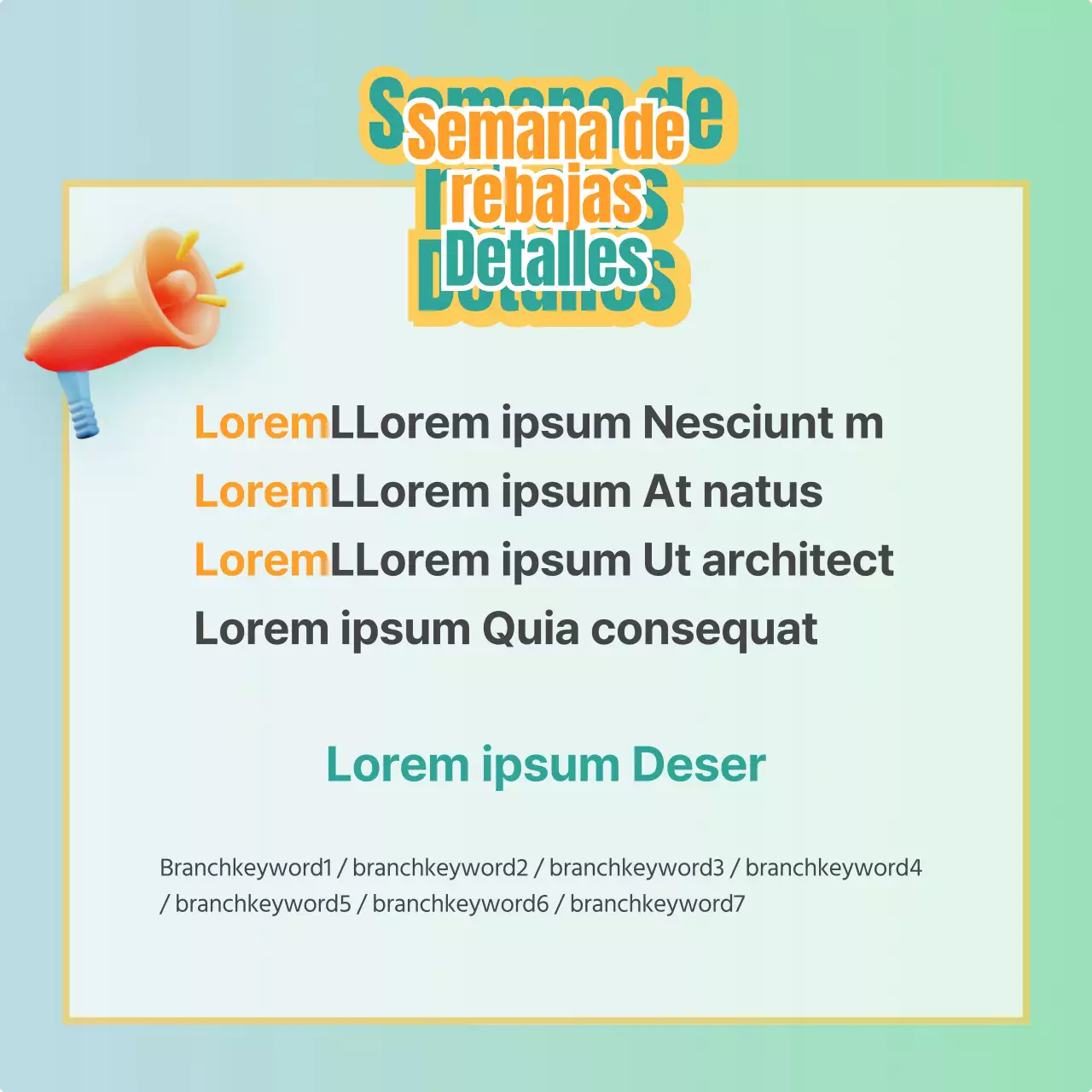 Un sencillo puesto de venta de productos en menta y amarillo