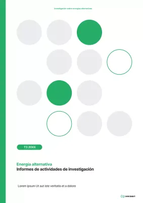 Un informe de investigación limpio con forma de círculo verde