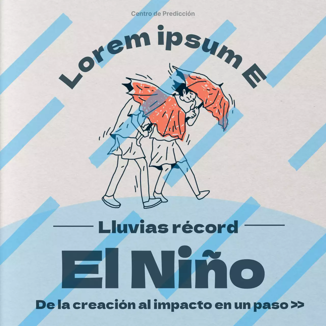 Observaciones climáticas retro en beige y azul claro