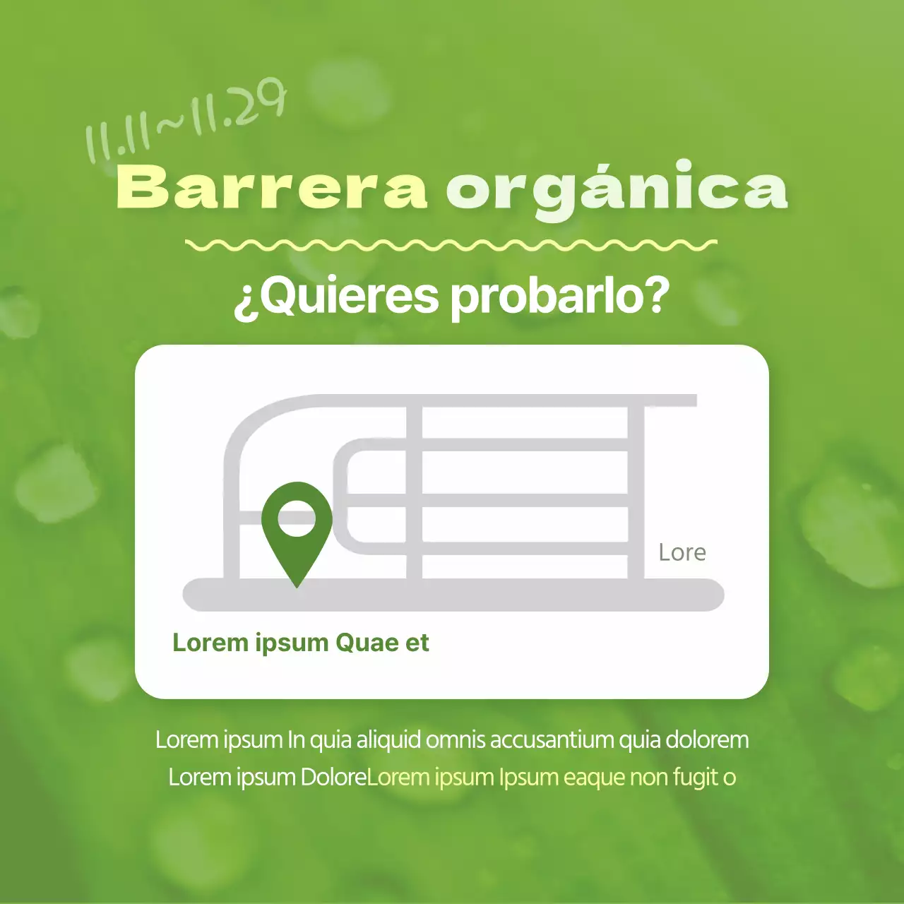 Eventos de revisión de la piel ecológica con fondo verde