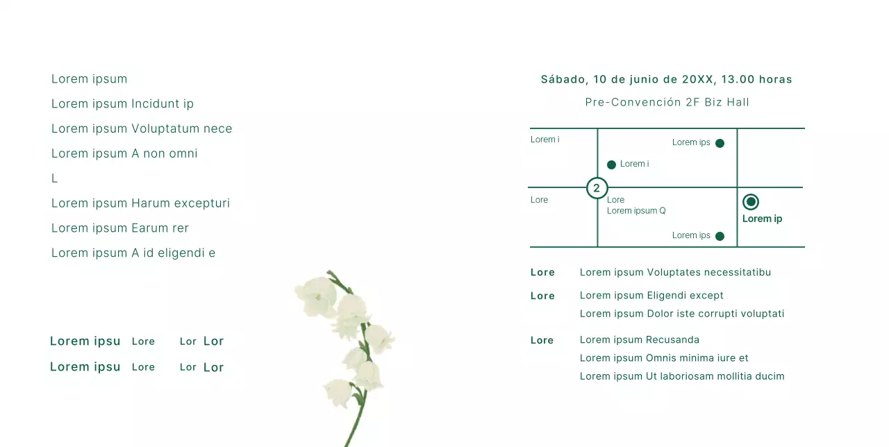 Sencilla y sentimental invitación de boda con lirios blancos y flores amarillas ilustración