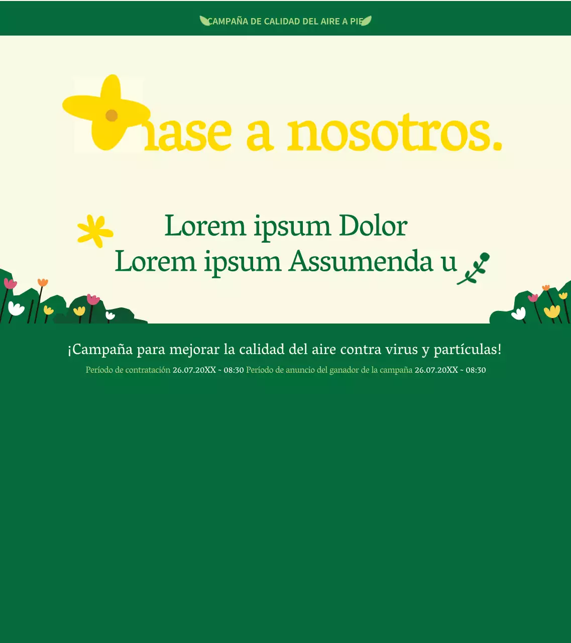 Sobre la campaña verde y amarilla de ir al trabajo a pie con un estilo limpio