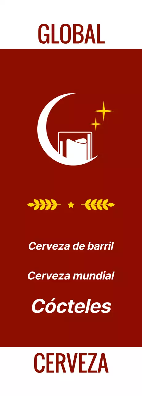 Emotivo pub con fotos y logotipo de vino y cerveza blanca