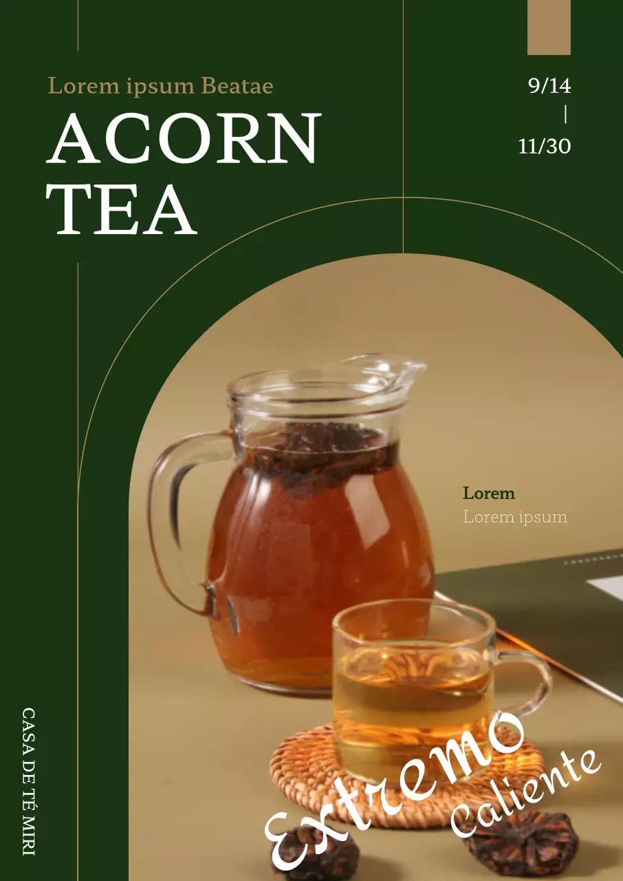 Promocione su nuevo menú de otoño con un fondo verde oscuro y limpio