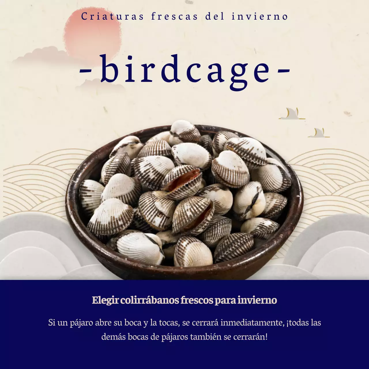 Pequeño contenido informativo en azul marfil