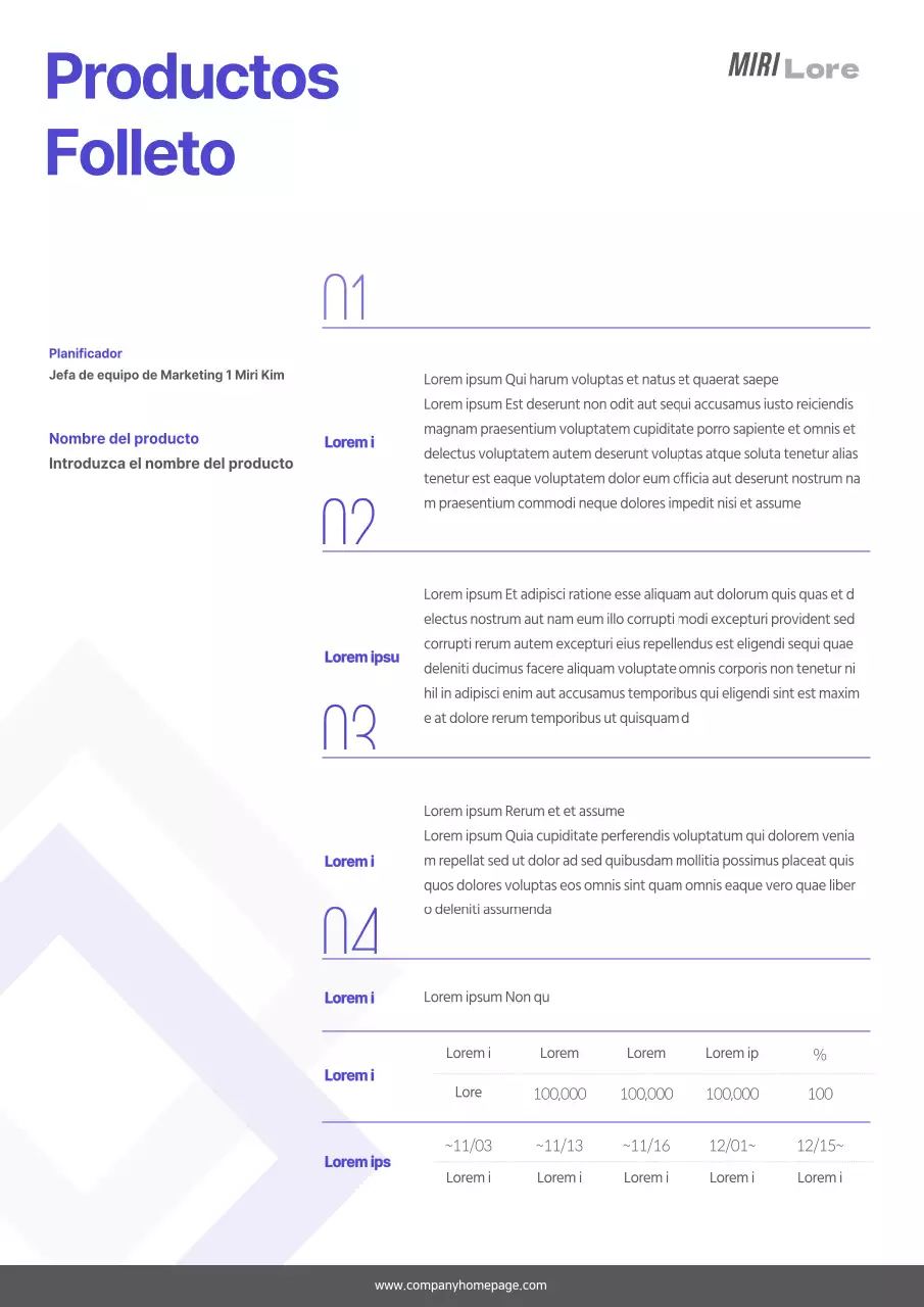 Una ficha de producto limpia y de color gris azulado
