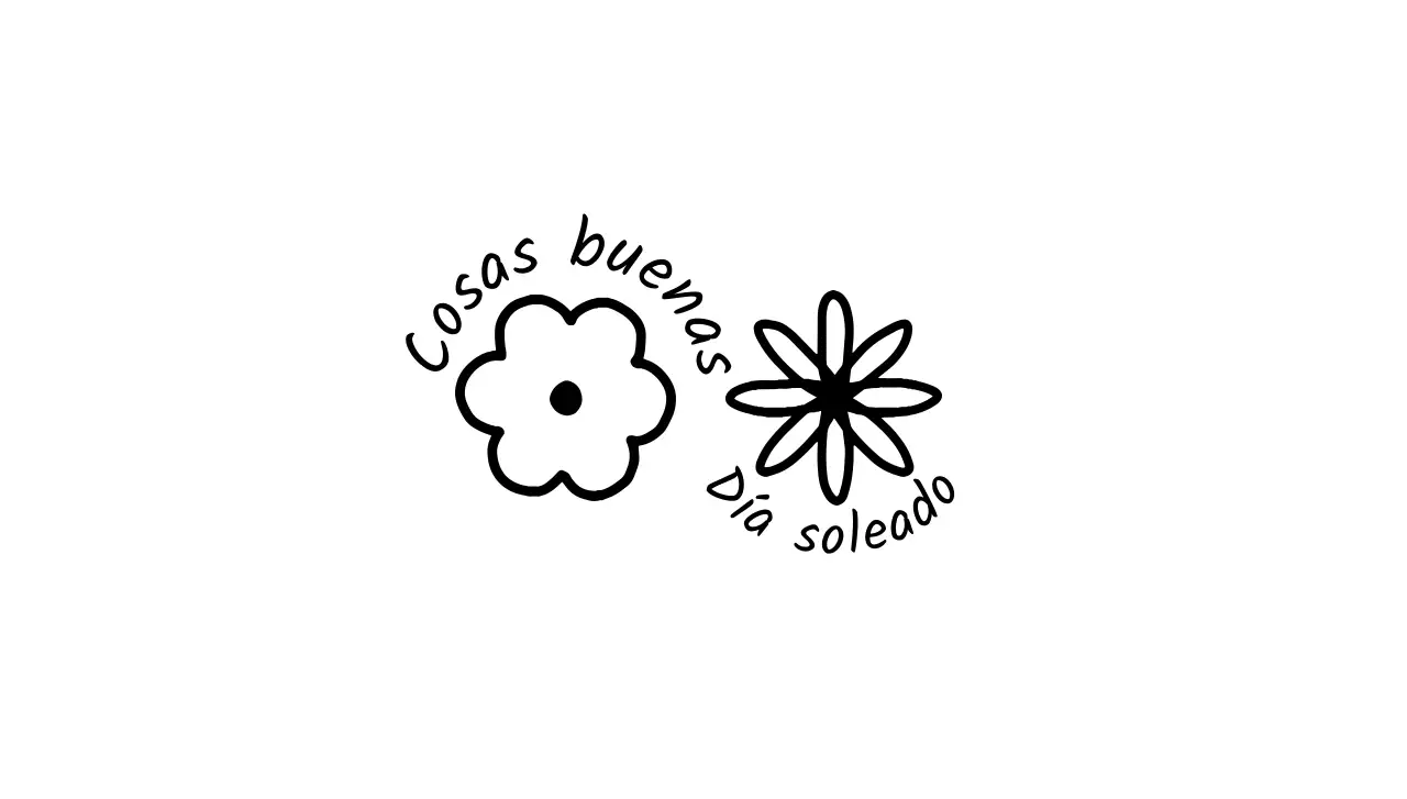 Sobre ilustrado dibujado a mano con texto en negro e ilustración floral
