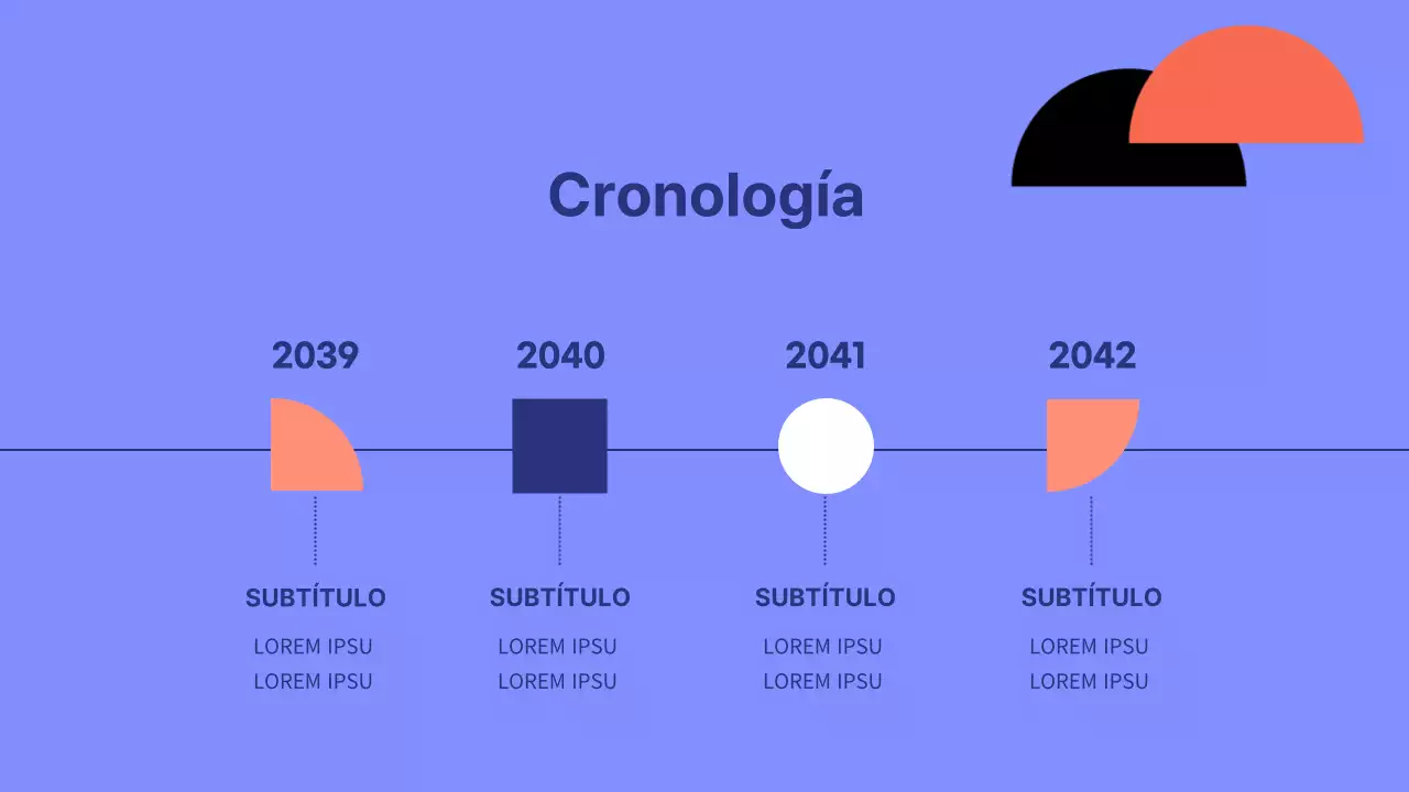 Azul y naranja tonos formas geométricas patrón de diseño de estilo de presentación geométrica mínima